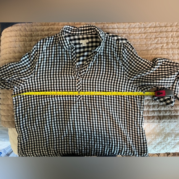 J. Jill Black and White Gingham Popover Collared Shirt Size XL - Picture 7 of 7